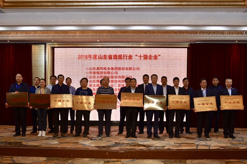 齊峰新材被評為“2018年度山東省造紙行業(yè)十強企業(yè)”