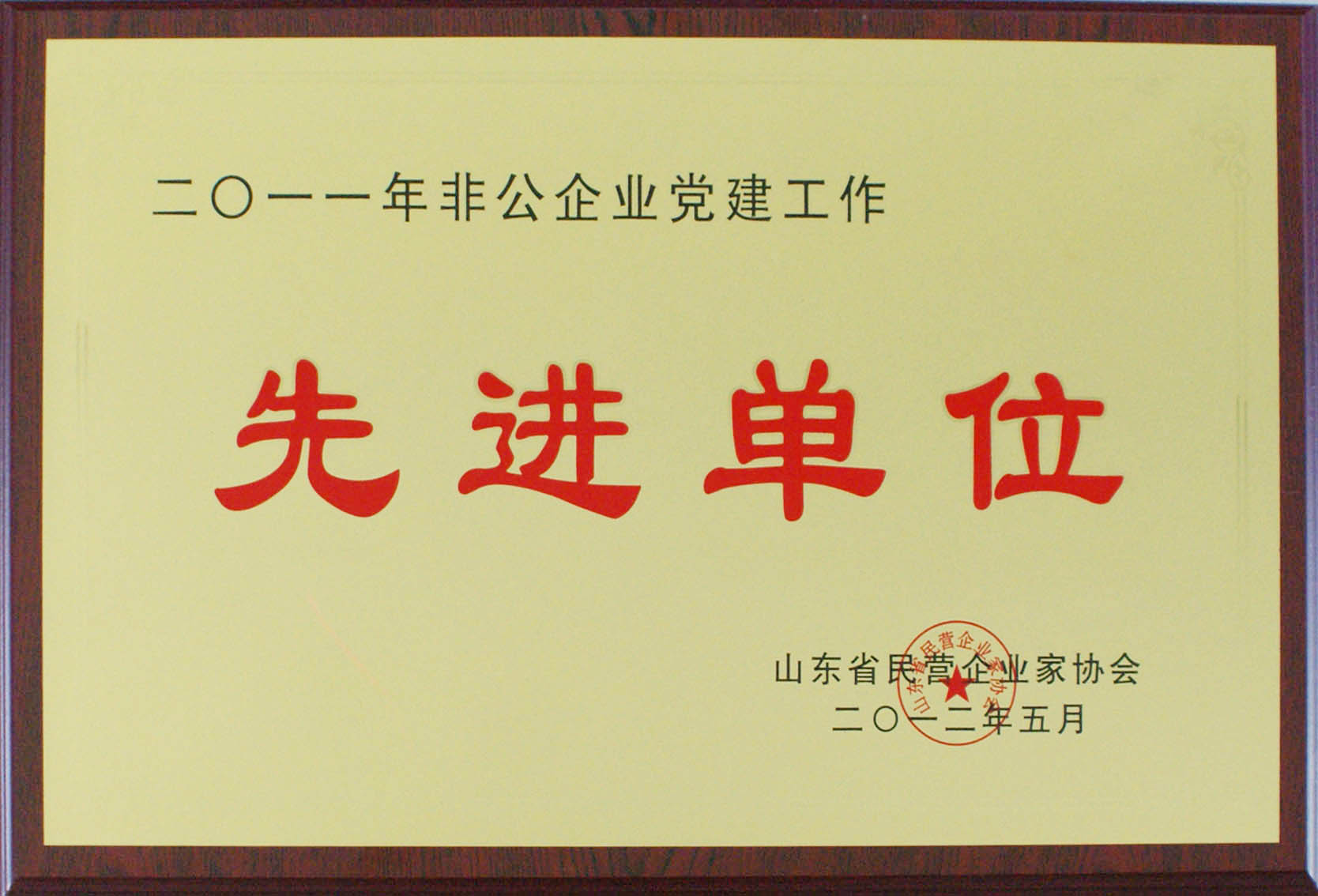 公司被評為“2011年非公企業(yè)黨建工作先進單位”